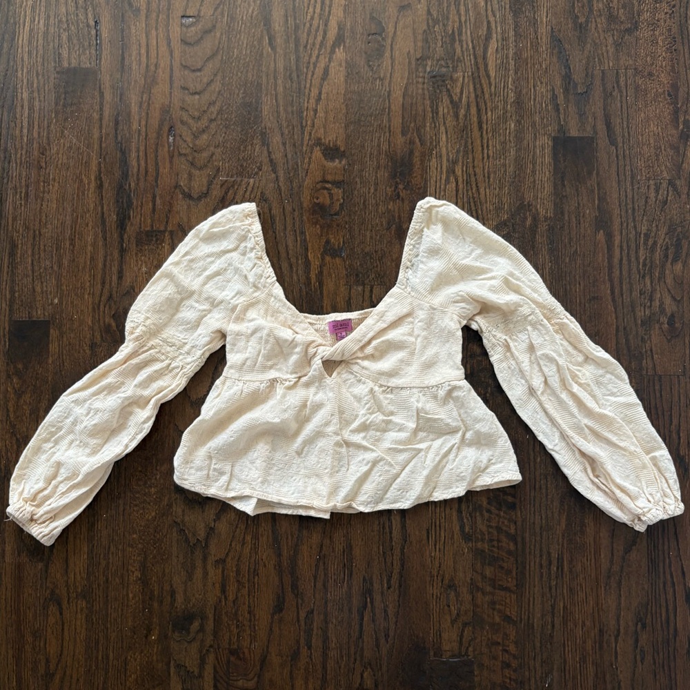 miami Cream Textured Blouse